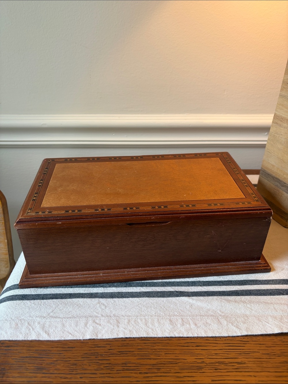 Wooden Jewelry Keepsake Box in Brown